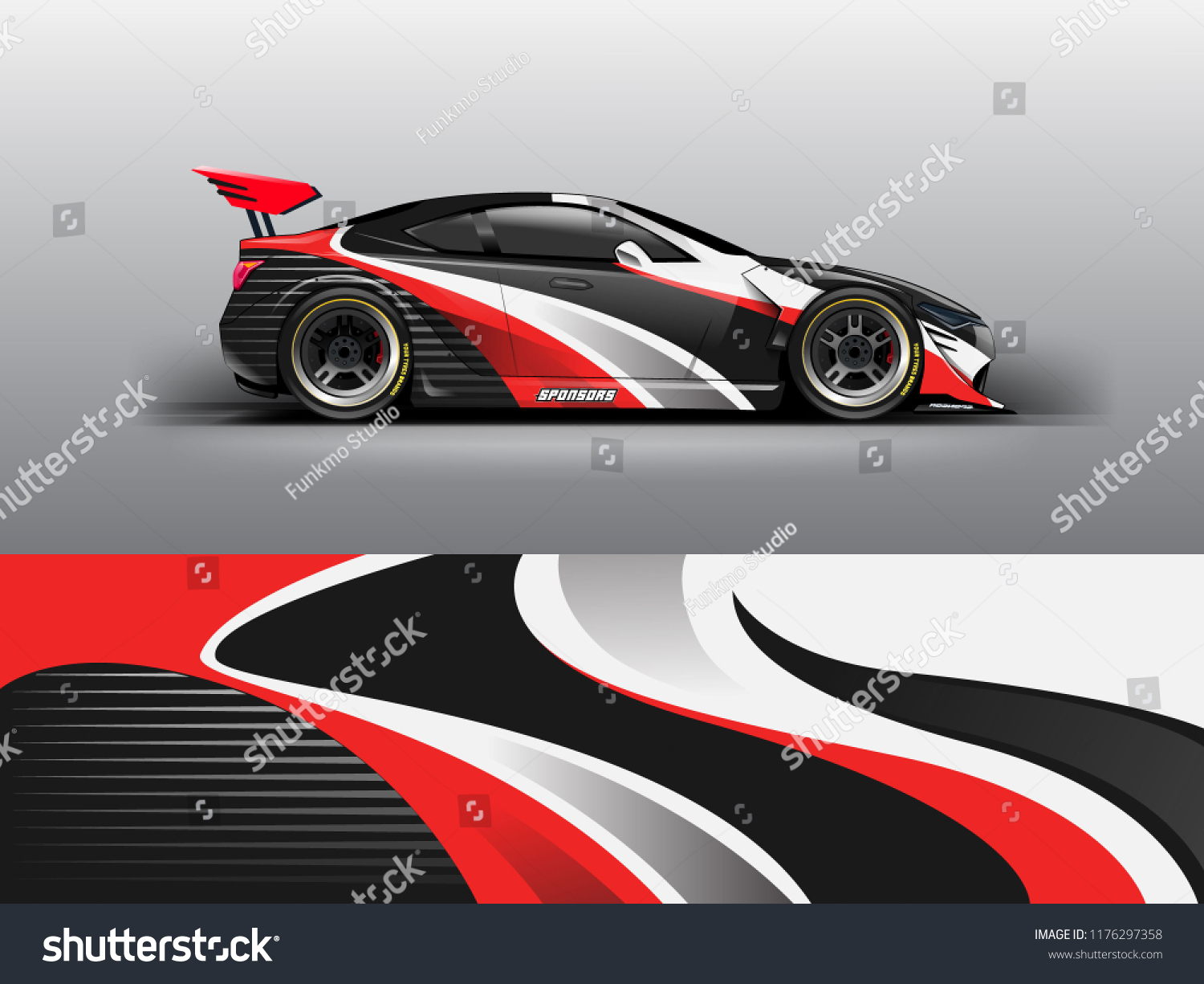 Racing car wrap. Abstract strip for racing car wrap, sticker, and decal. vector eps 10 format.