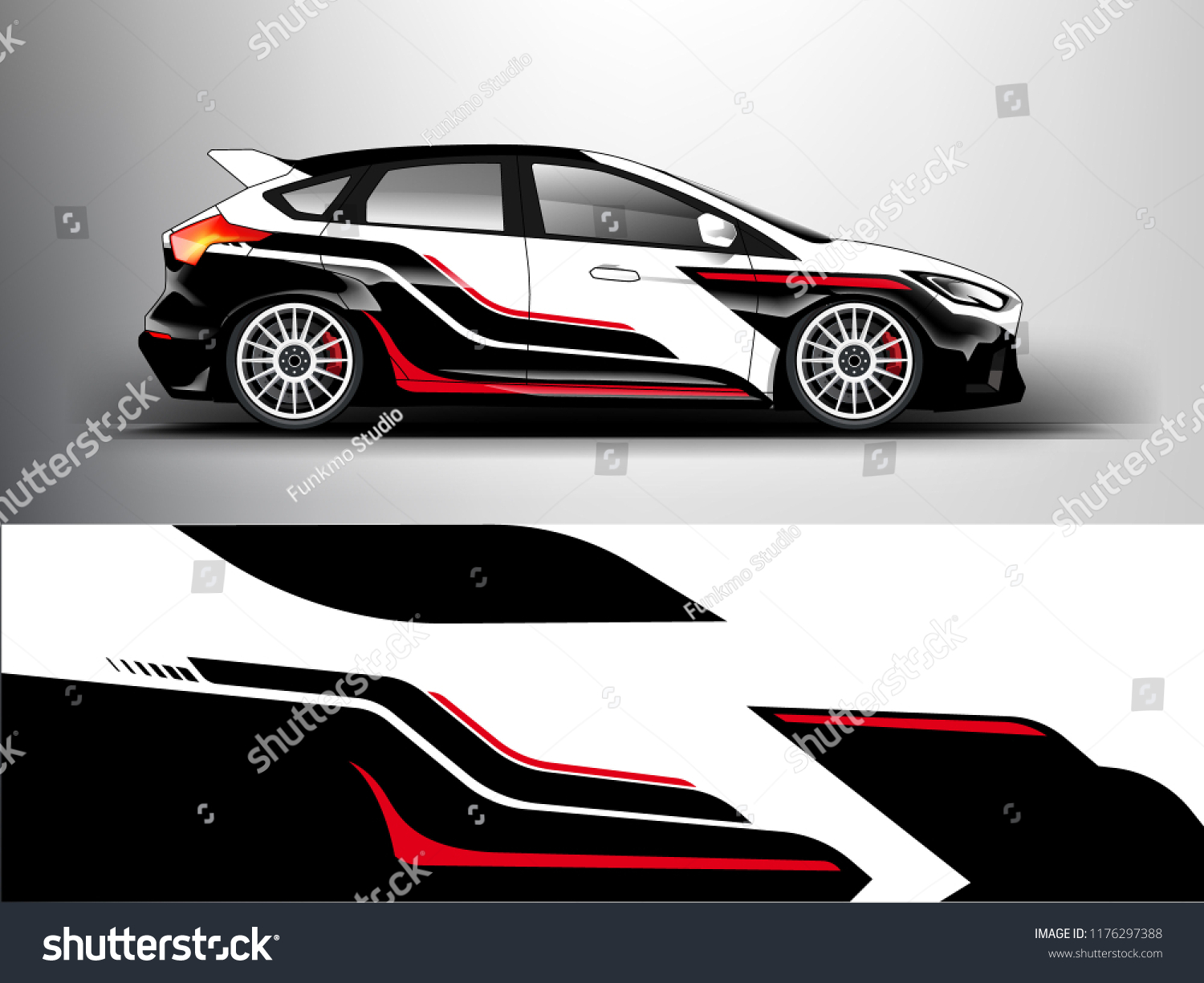 Racing car wrap. Abstract strip for racing car wrap, sticker, and decal. vector eps 10 format.