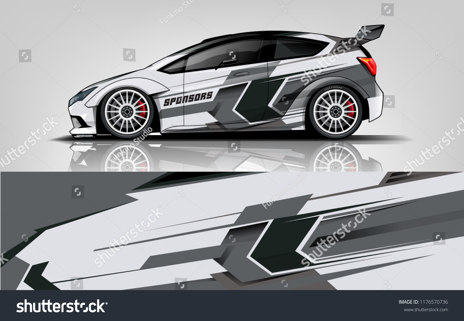 Car wrap. modern racing car wrap strip for sedan and hatchback. vector eps10.