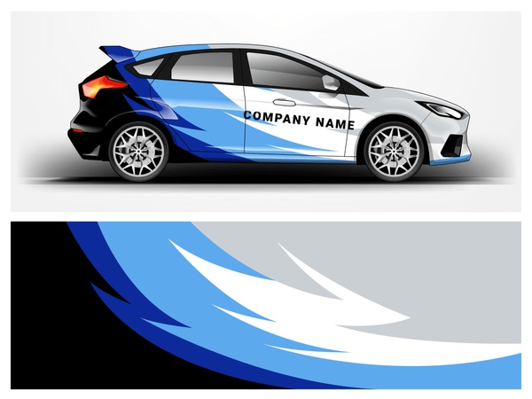 Car wrap. modern company car wrap strip for sedan and hatchback. vector eps10.