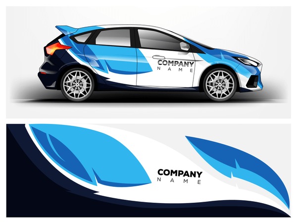 Car wrap. modern company car wrap strip for sedan and hatchback. vector eps10.