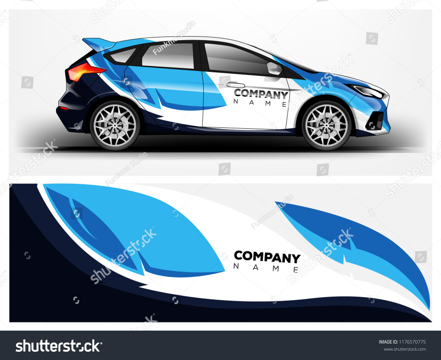 Car wrap. modern company car wrap strip for sedan and hatchback. vector eps10.