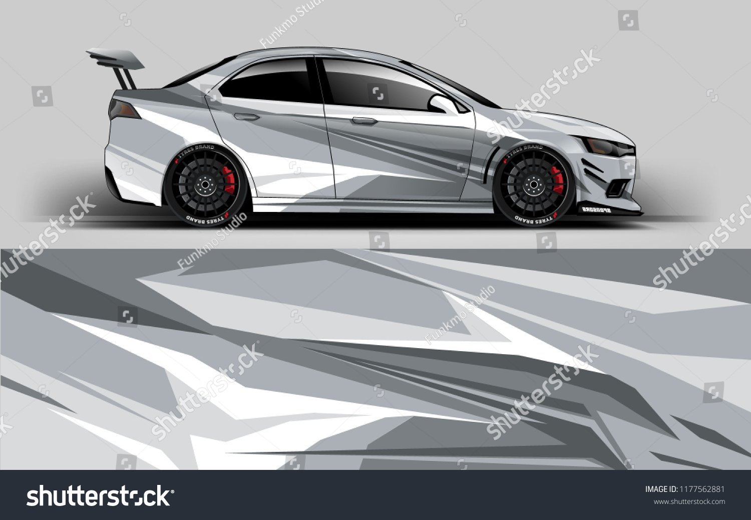 Car wrap graphic racing grey background for wrap and vinyl sticker