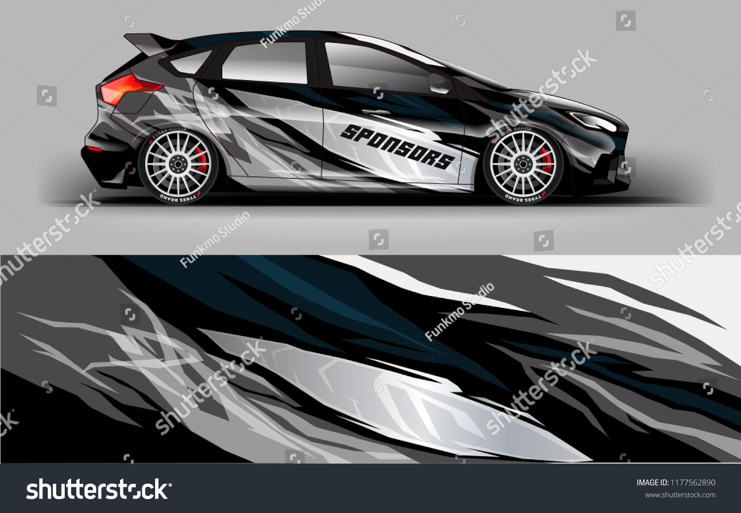 Car wrap graphic racing grey background for wrap and vinyl sticker