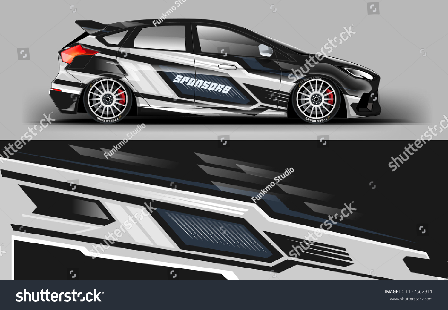 Car wrap graphic racing grey background for wrap and vinyl sticker