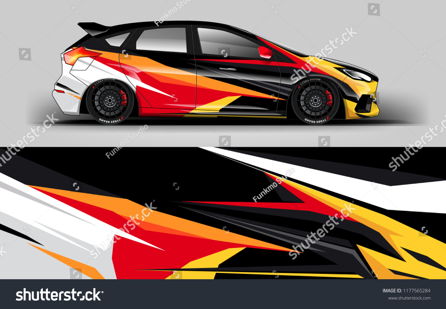 Car wrap graphic racing red abstract background for wrap and vinyl sticker