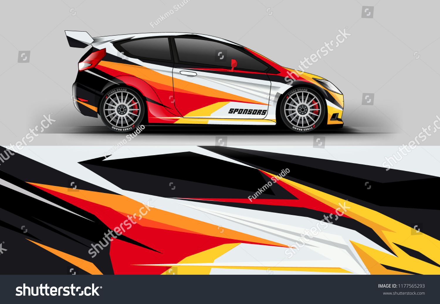 Car wrap graphic racing red abstract background for wrap and vinyl sticker