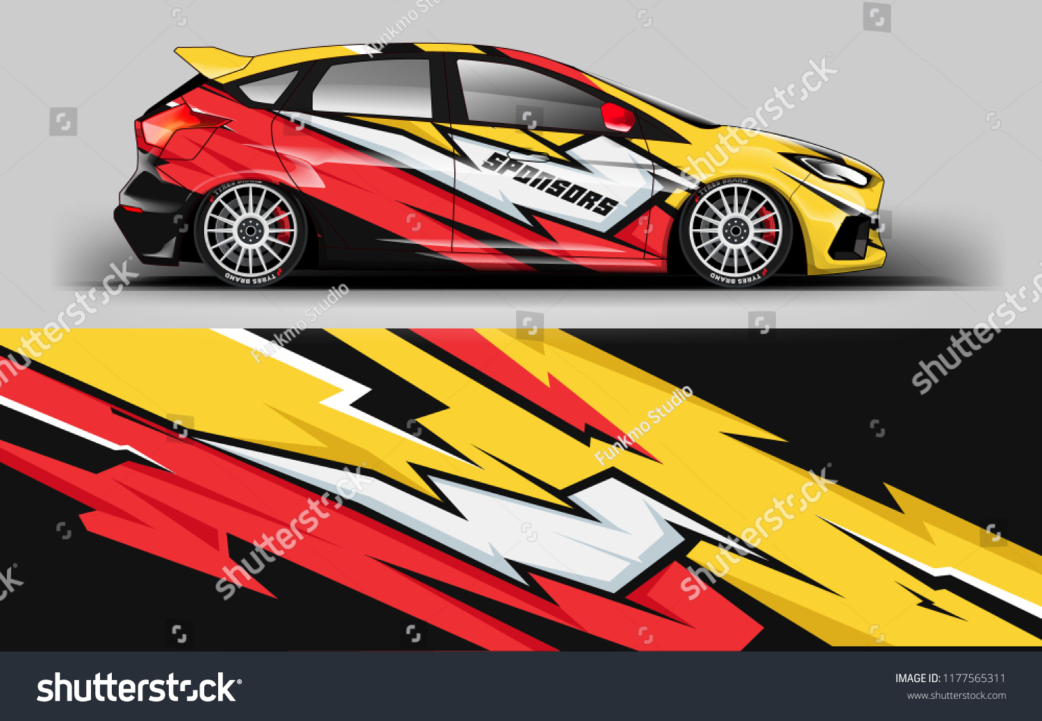Car wrap graphic racing red abstract background for wrap and vinyl sticker