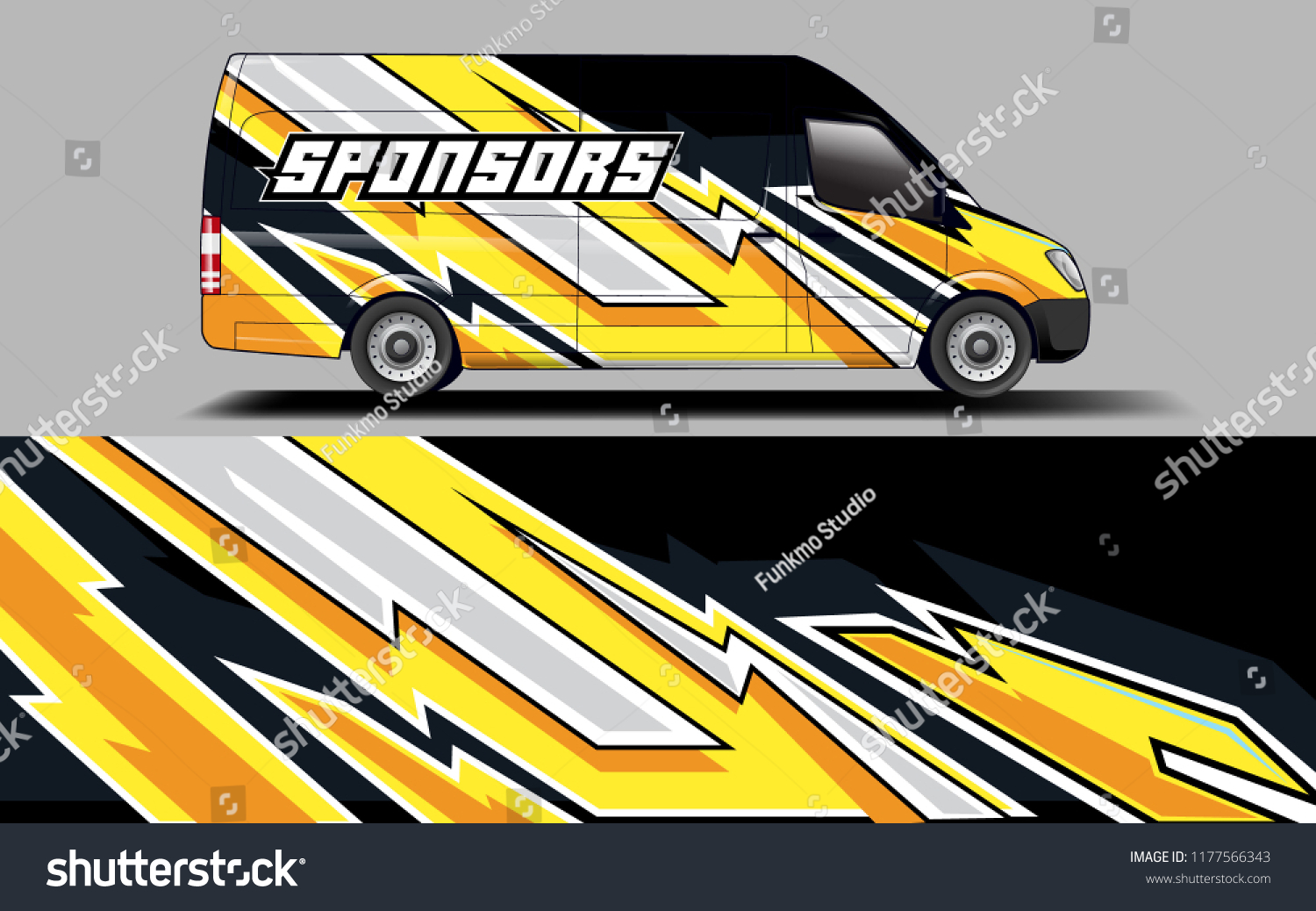 Car wrap graphic racing yellow abstract background for wrap and vinyl sticker