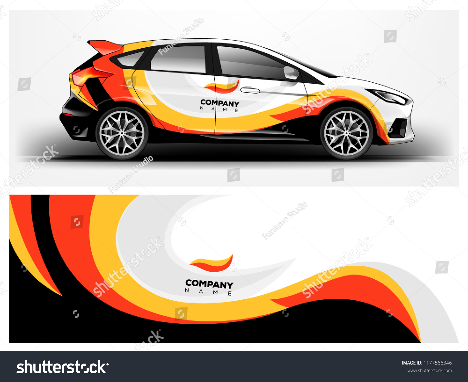 Car wrap graphic racing yellow abstract background for wrap and vinyl sticker