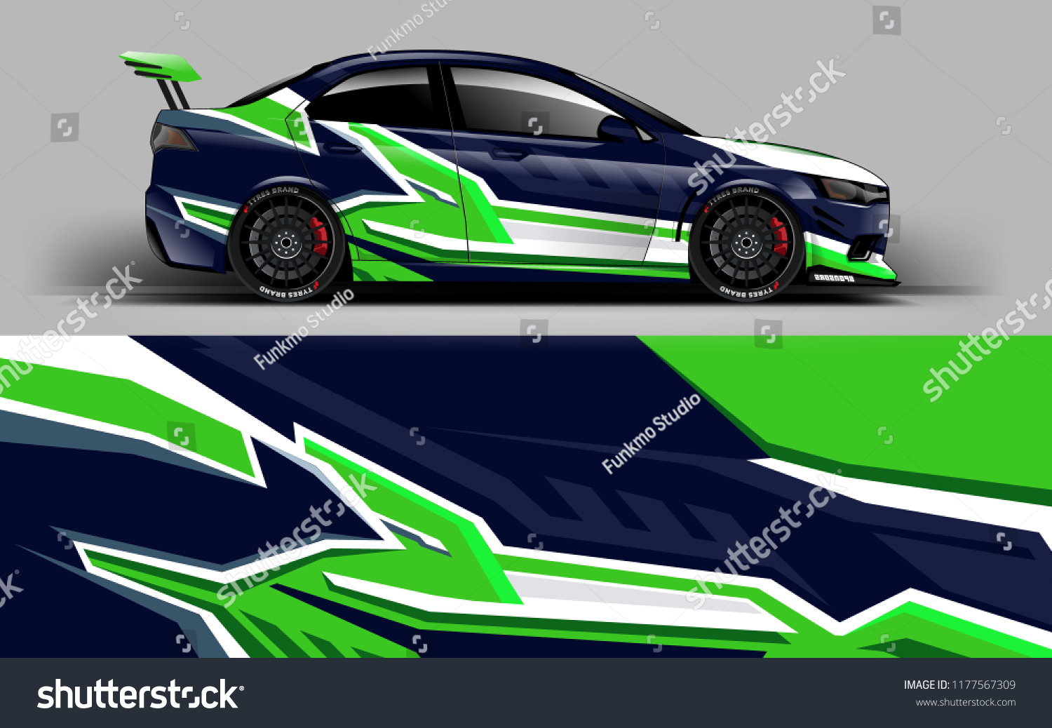 Car wrap graphic racing abstract blue background for wrap and vinyl sticker