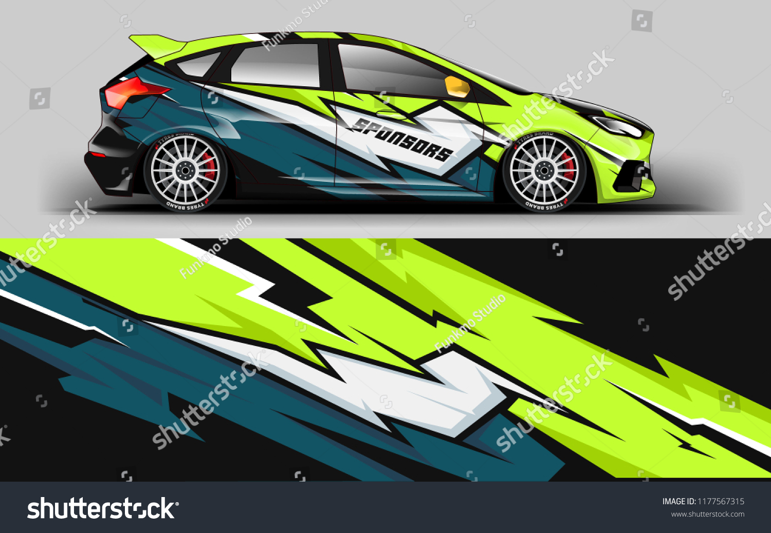 Car wrap graphic racing abstract blue background for wrap and vinyl sticker