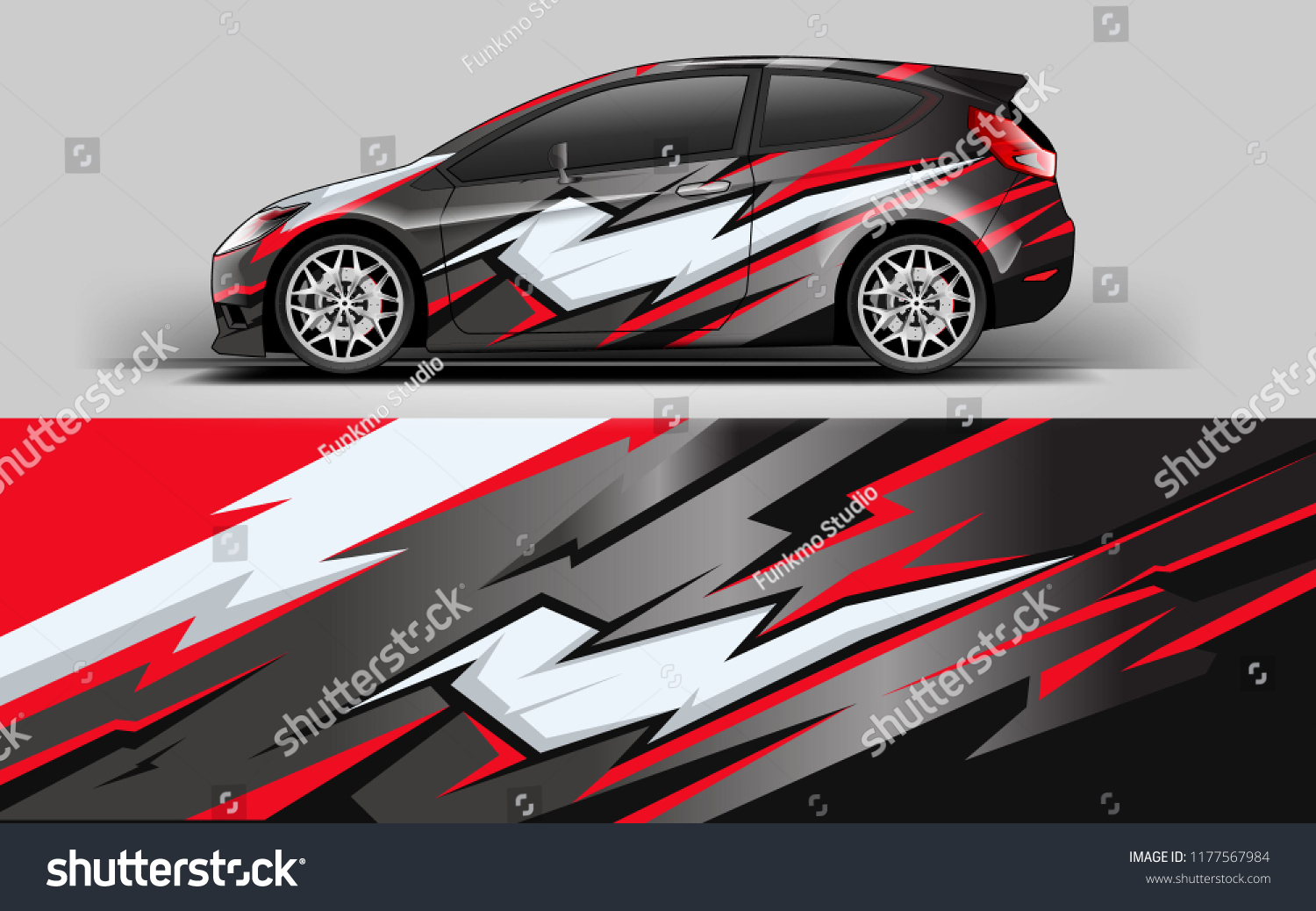 Car wrap graphic racing abstract red strip background for wrap and vinyl sticker