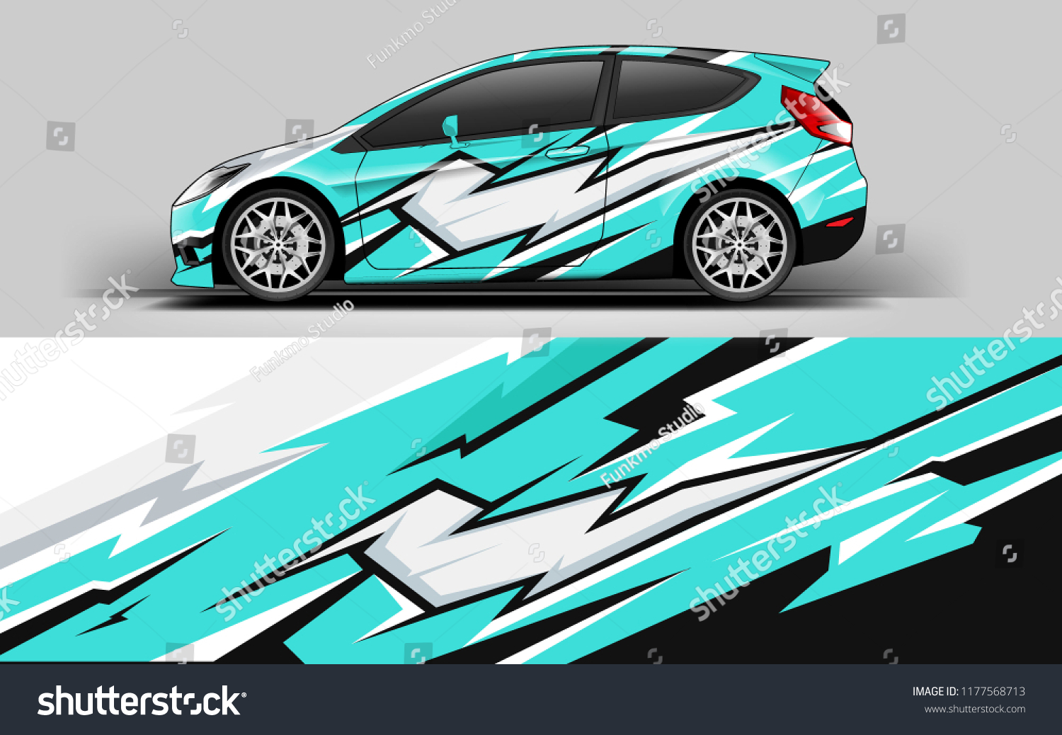 Car wrap graphic racing abstract blue strip background for wrap and vinyl sticker