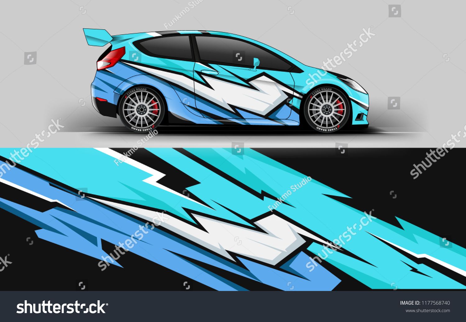 Car wrap graphic racing abstract blue strip background for wrap and vinyl sticker