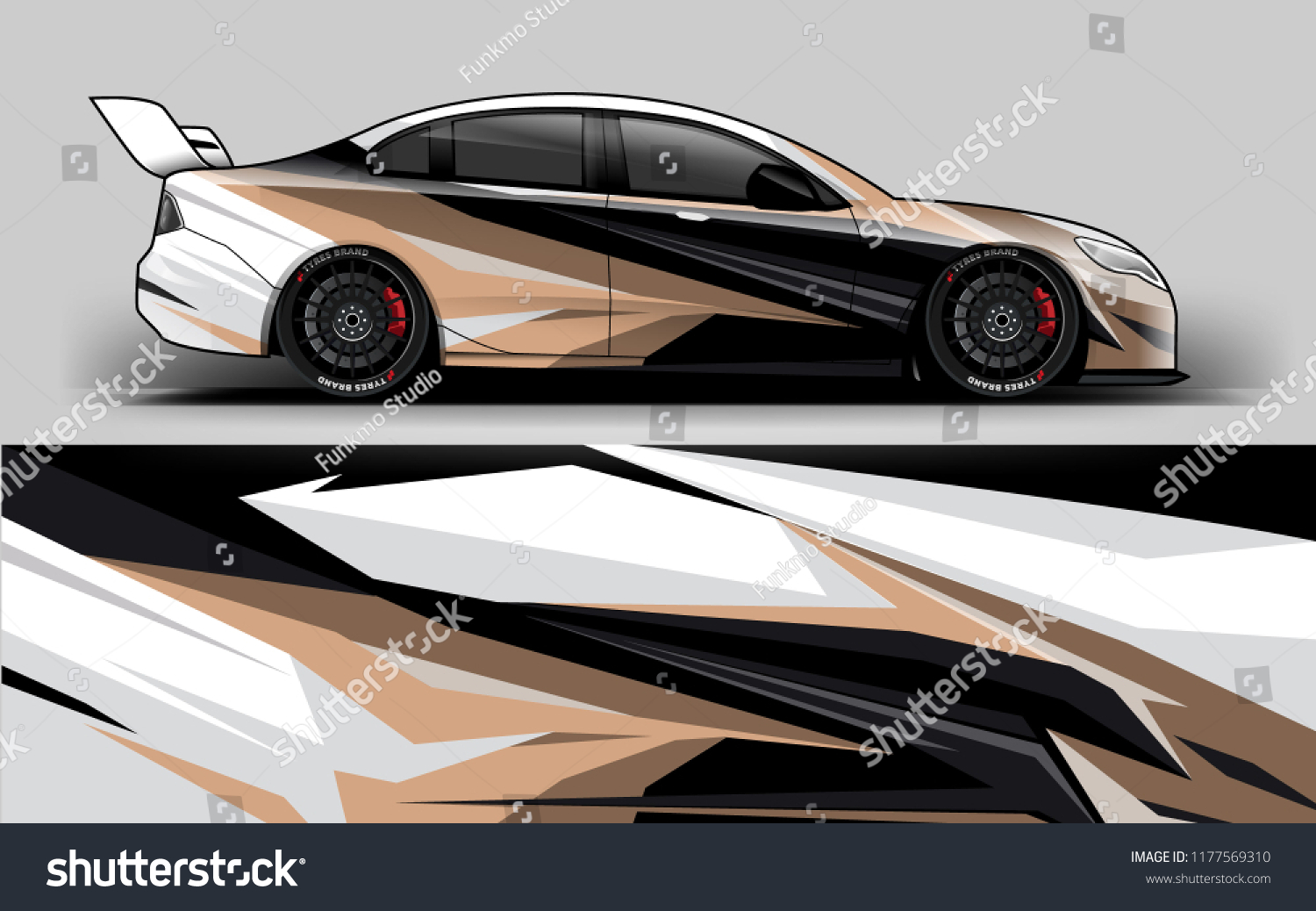 Car wrap graphic racing abstract strip background for wrap and vinyl sticker