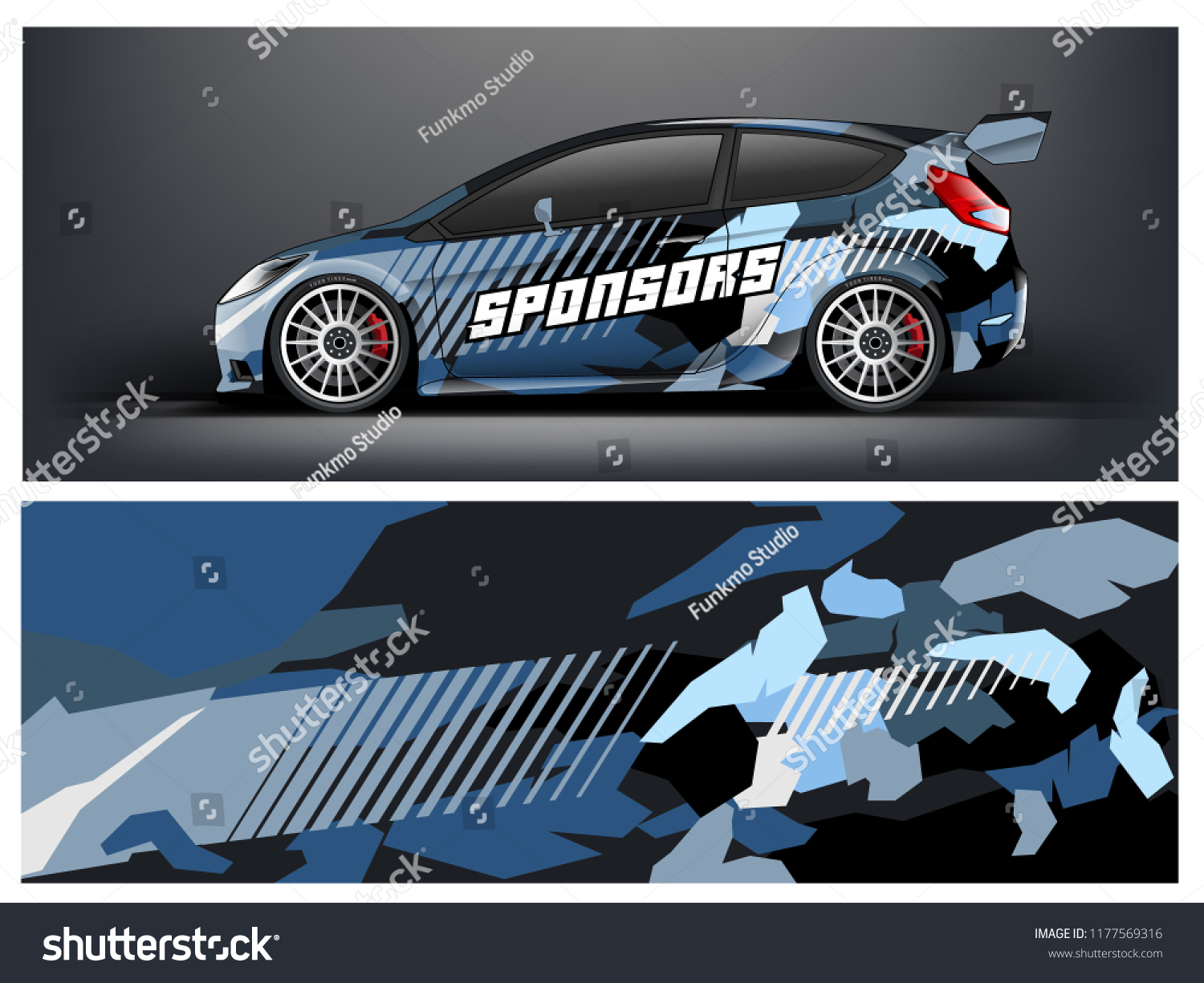 Car wrap graphic racing abstract strip background for wrap and vinyl sticker