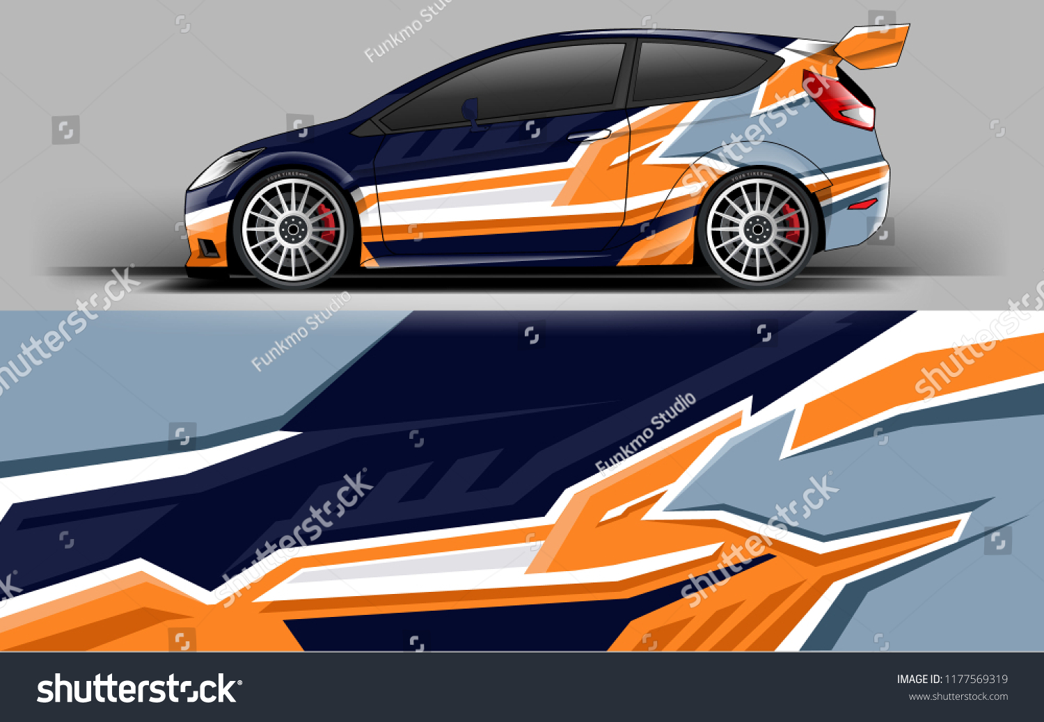 Car wrap graphic racing abstract strip background for wrap and vinyl sticker