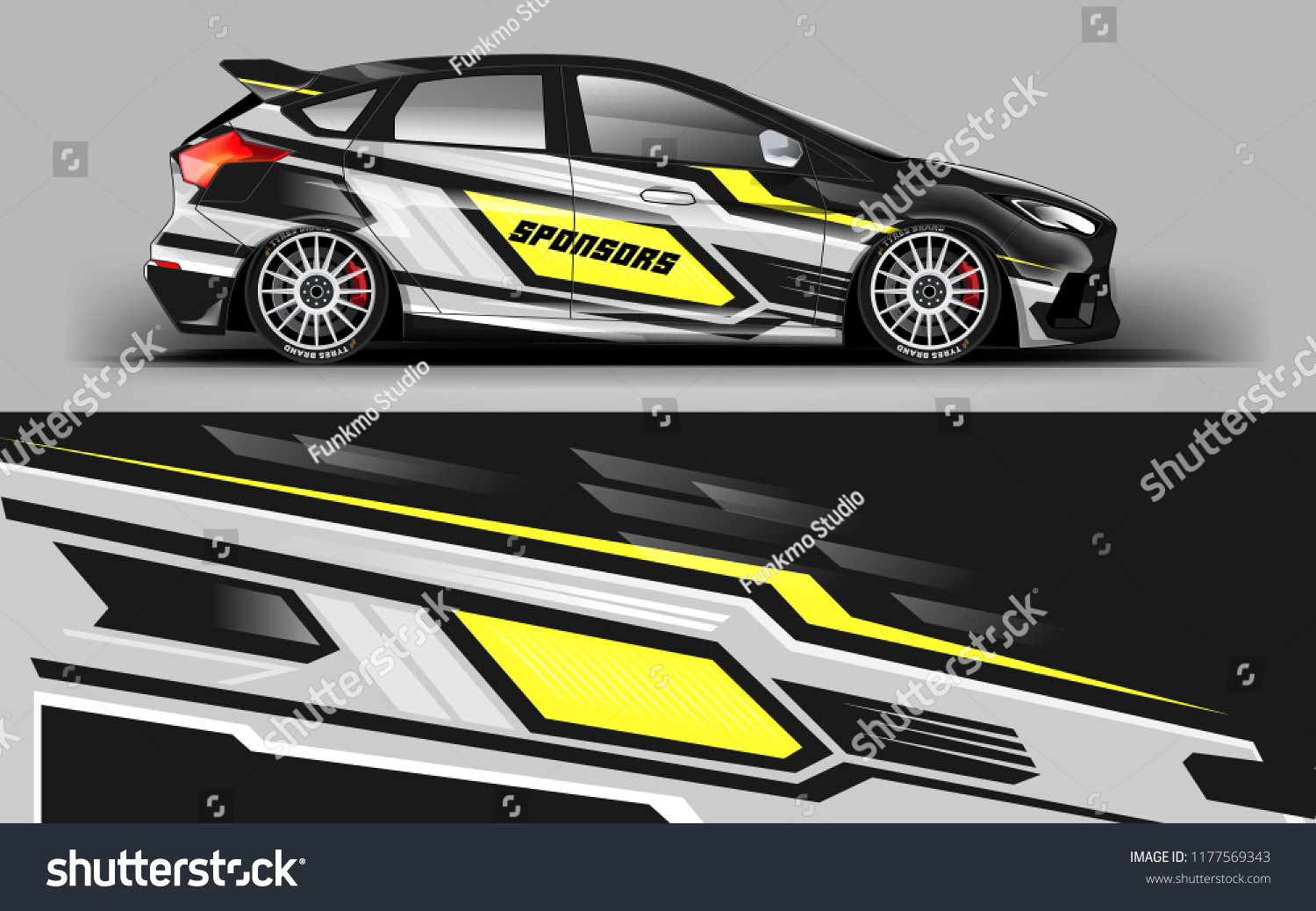 Car wrap graphic racing abstract strip background for wrap and vinyl sticker