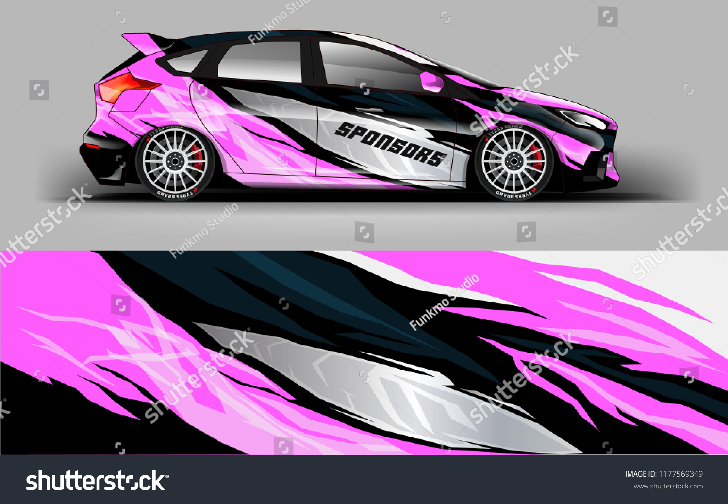 Car wrap graphic racing abstract strip background for wrap and vinyl sticker