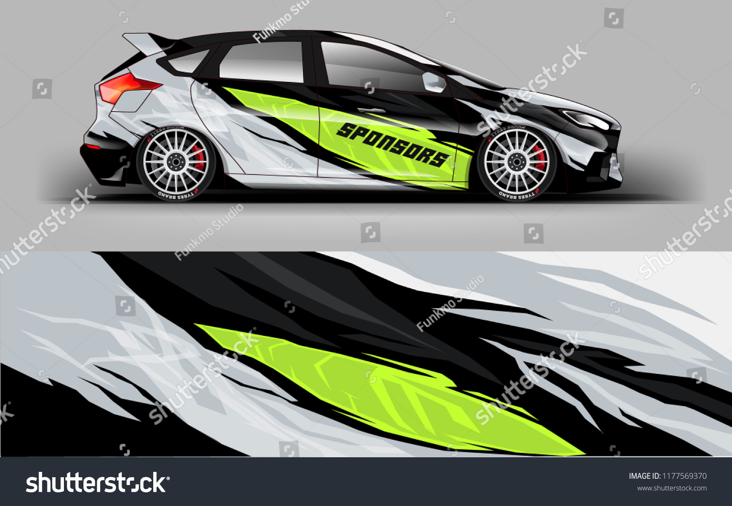 Car wrap graphic racing abstract strip background for wrap and vinyl sticker