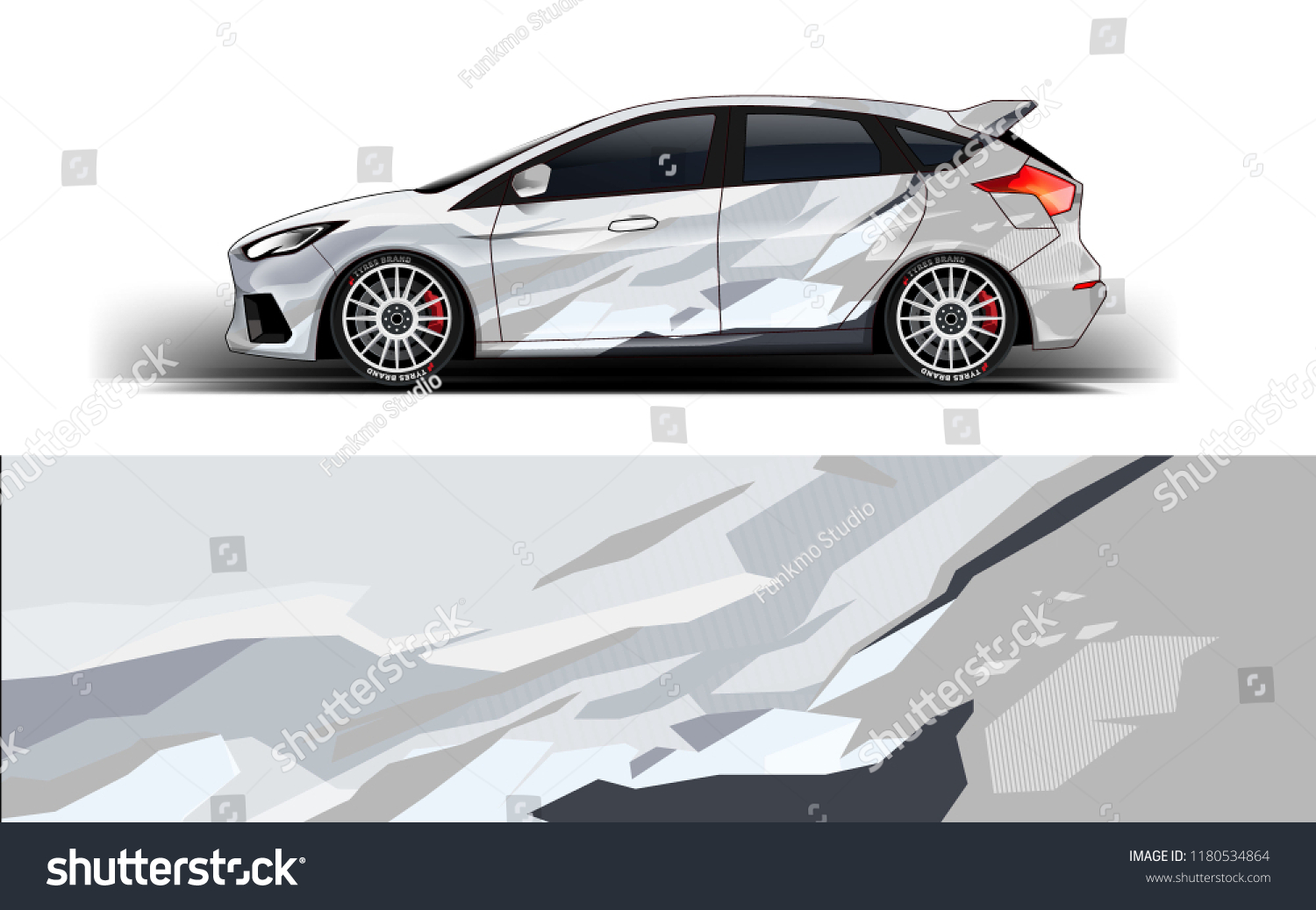 Racing Car Wrap. Decal, sticker abstrack strips