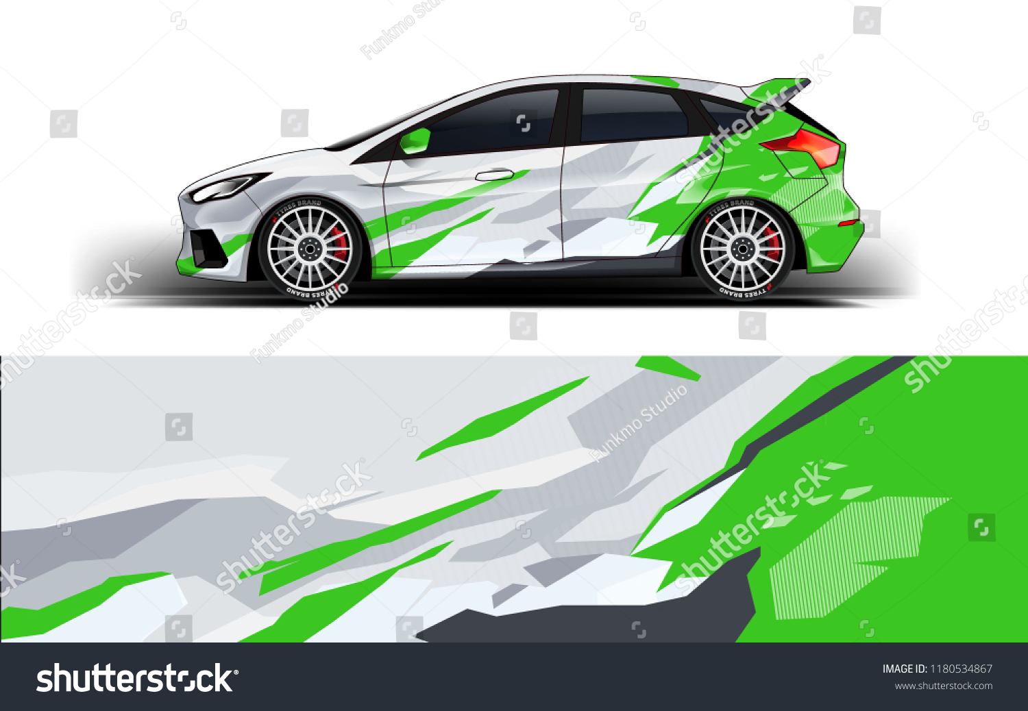 Racing Car Wrap. Decal, sticker abstrack strips