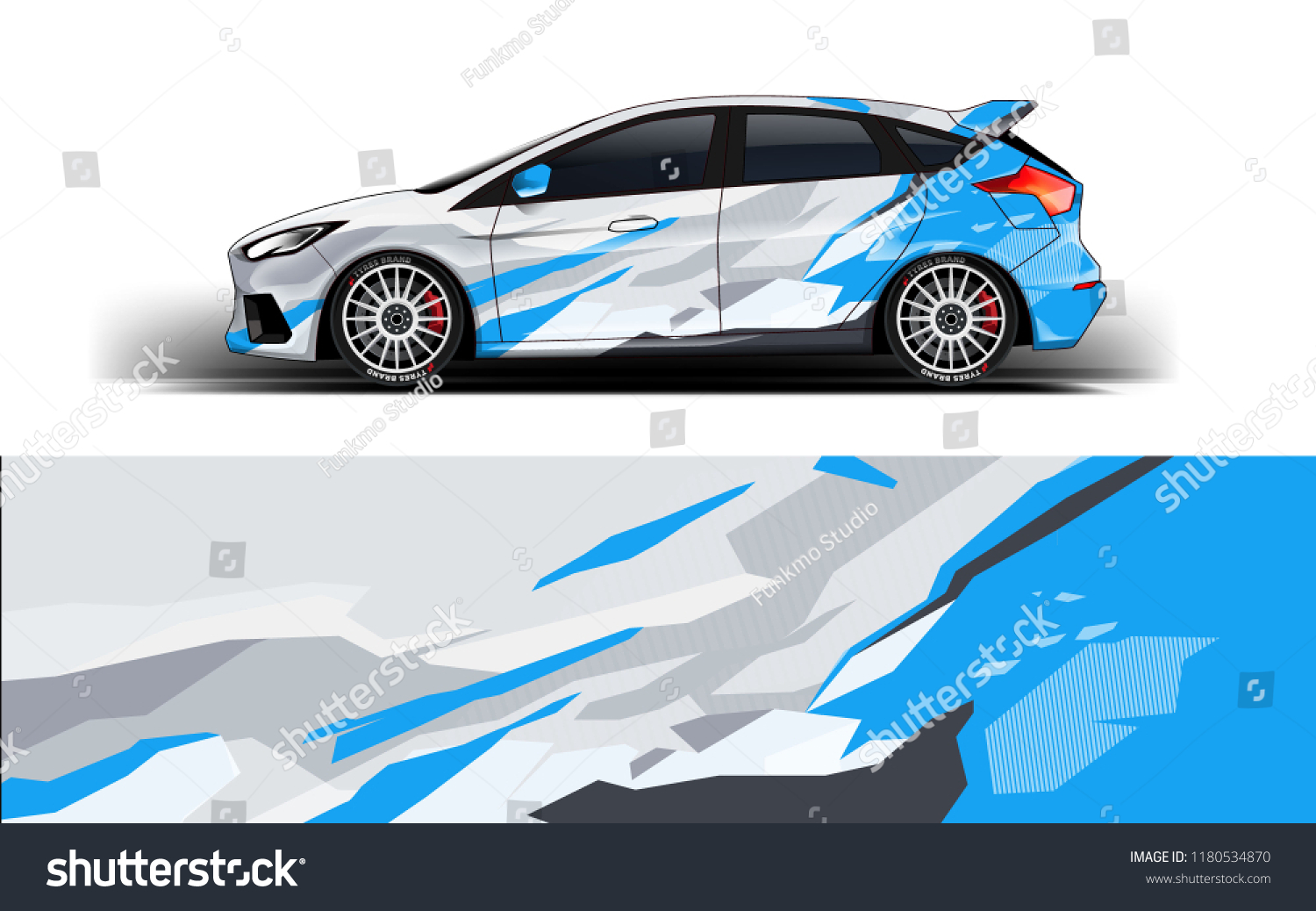Racing Car Wrap. Decal, sticker abstrack strips
