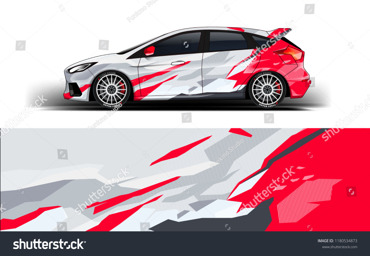 Racing Car Wrap. Decal, sticker abstrack strips