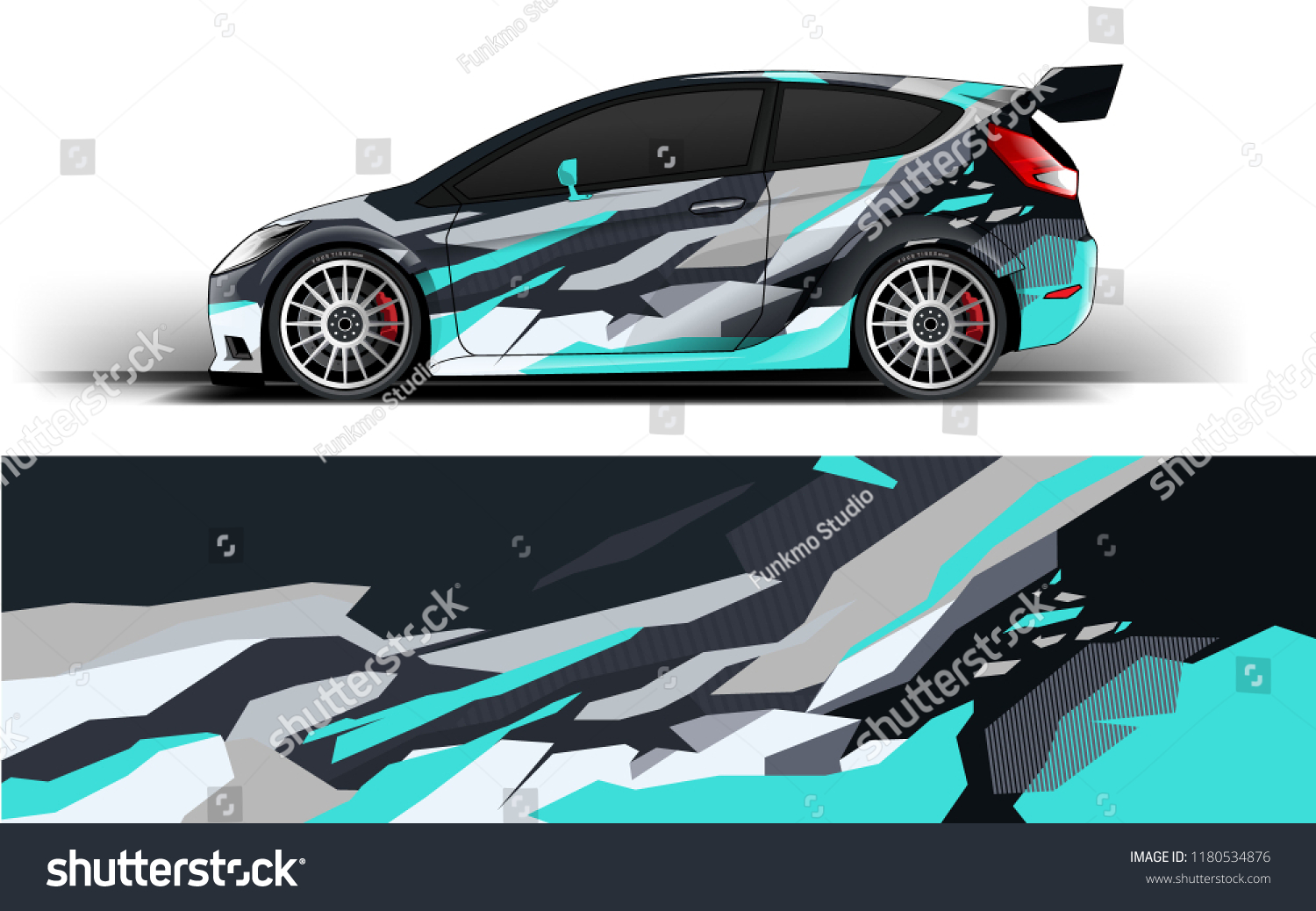 Racing Car Wrap. Decal, sticker abstrack strips