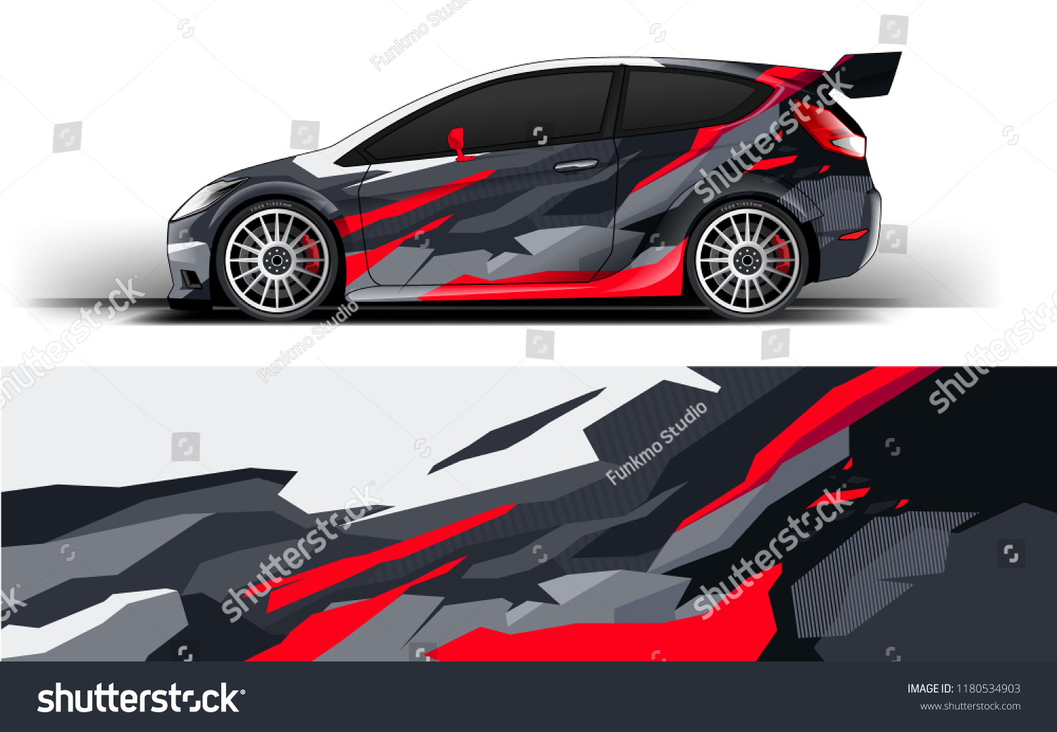 Racing Car Wrap. Decal, sticker abstrack strips