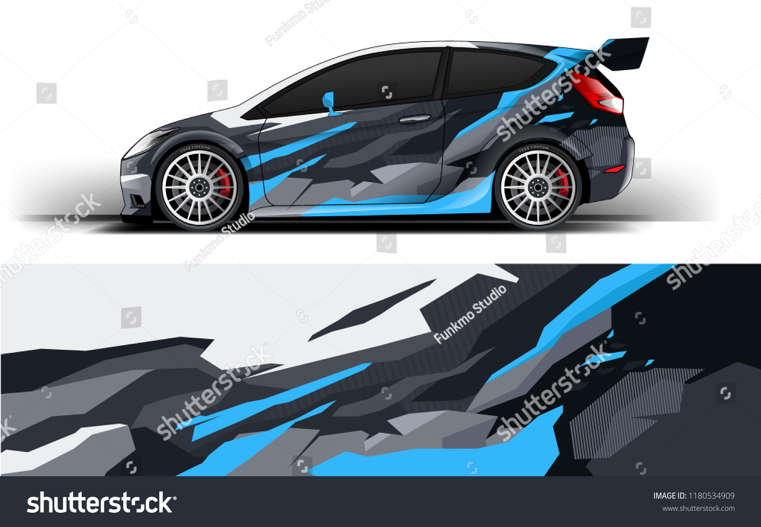 Racing Car Wrap. Decal, sticker abstrack strips