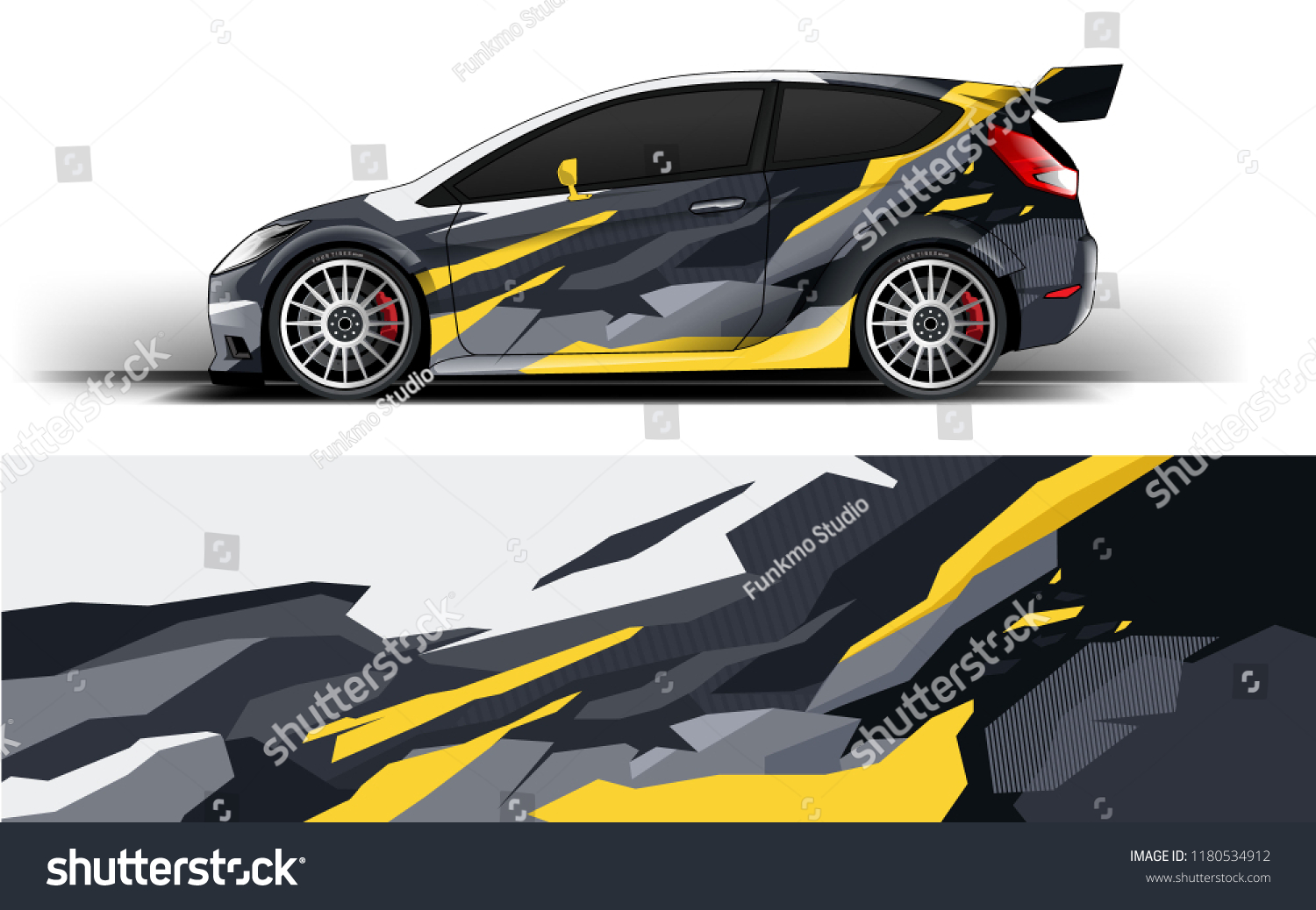 Racing Car Wrap. Decal, sticker abstrack strips