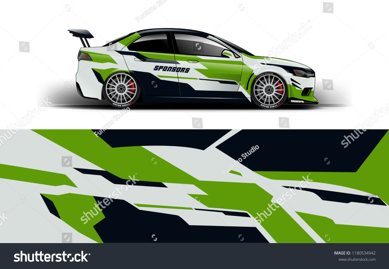Racing Car Wrap. Decal, sticker abstrack strips
