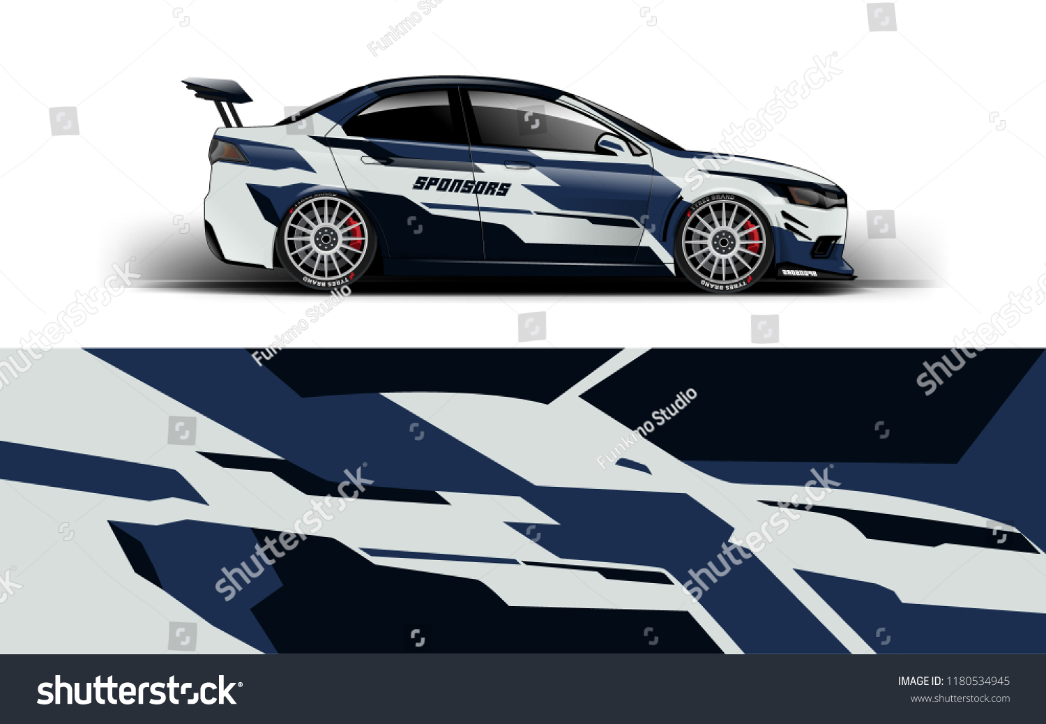 Racing Car Wrap. Decal, sticker abstrack strips