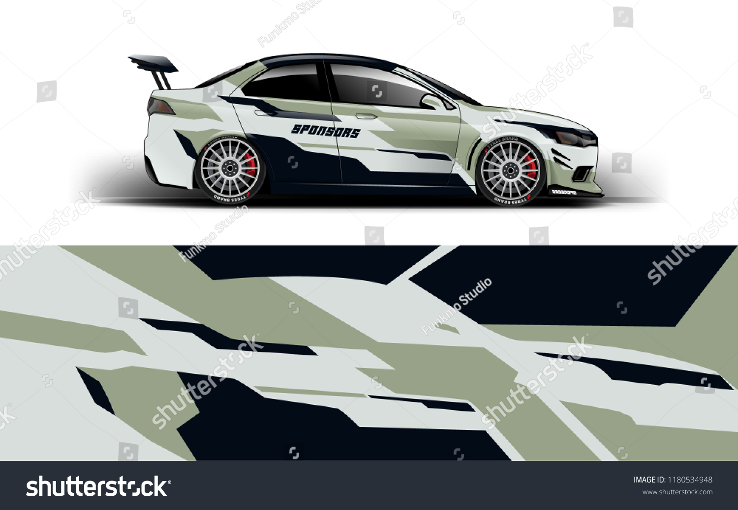 Racing Car Wrap. Decal, sticker abstrack strips
