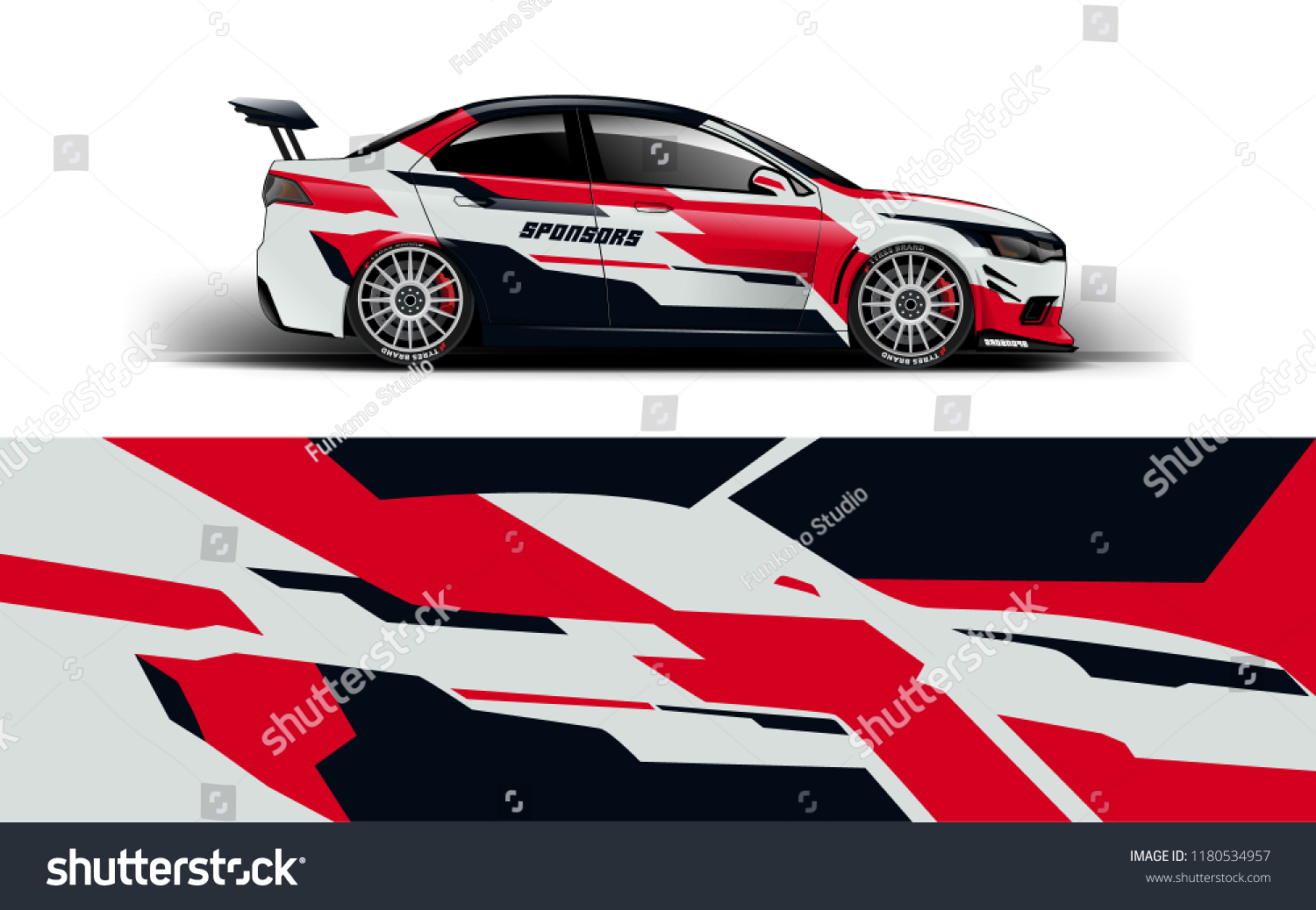 Racing Car Wrap. Decal, sticker abstrack strips