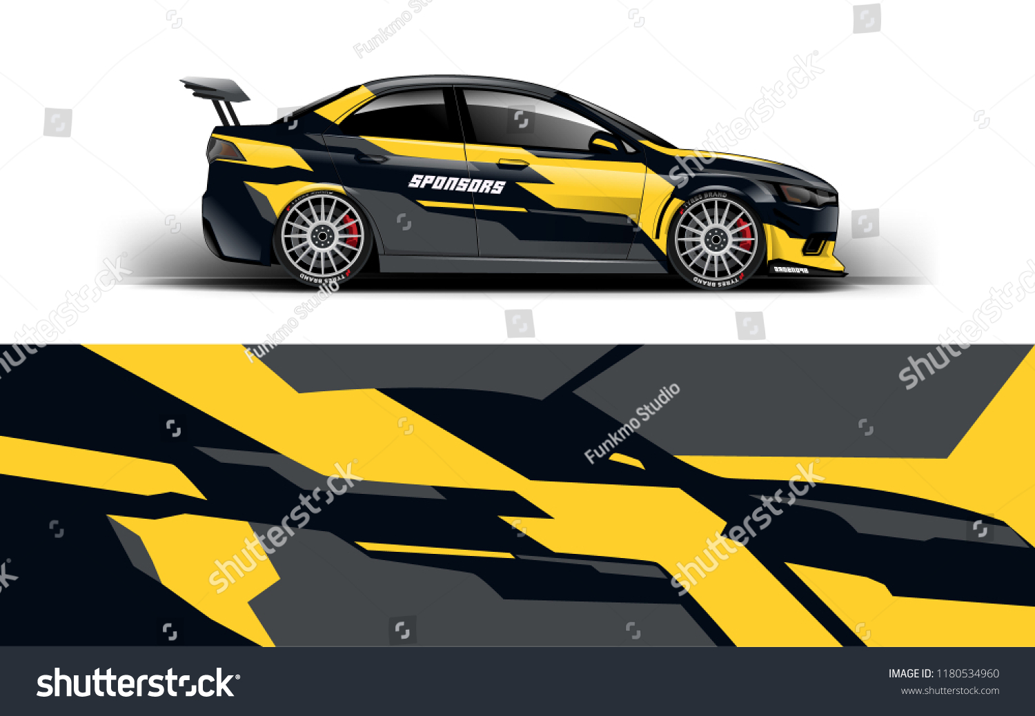Racing Car Wrap. Decal, sticker abstrack strips