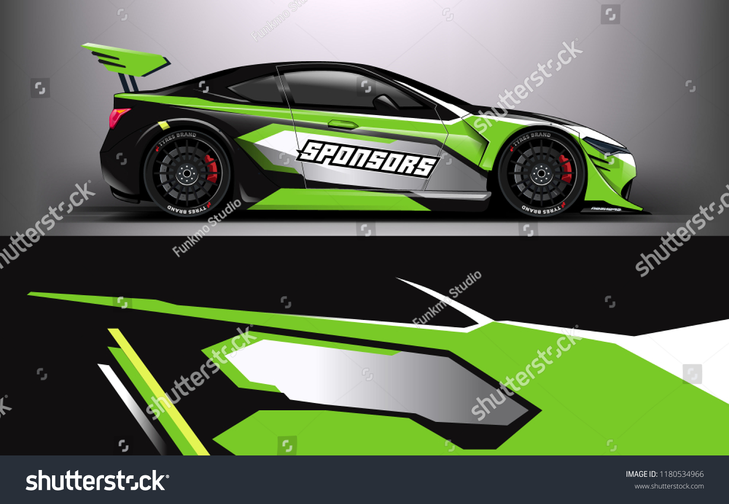Racing Car Wrap. Decal, sticker abstrack strips