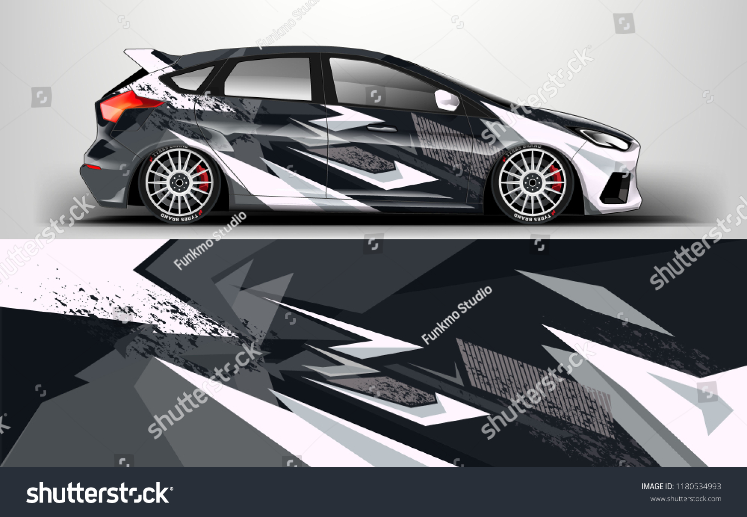 Racing Car Wrap. Decal, sticker abstrack strips