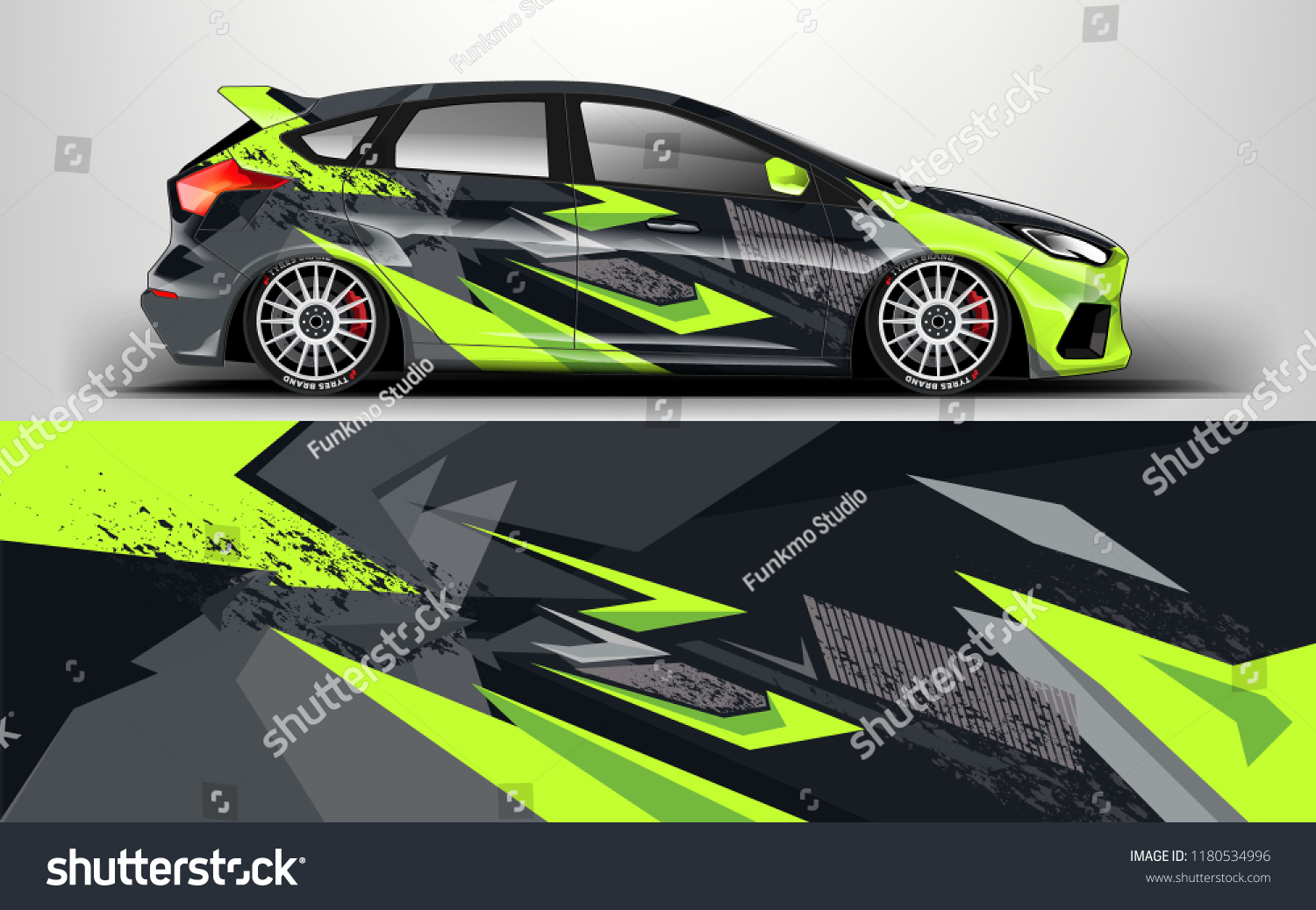 Racing Car Wrap. Decal, sticker abstrack strips