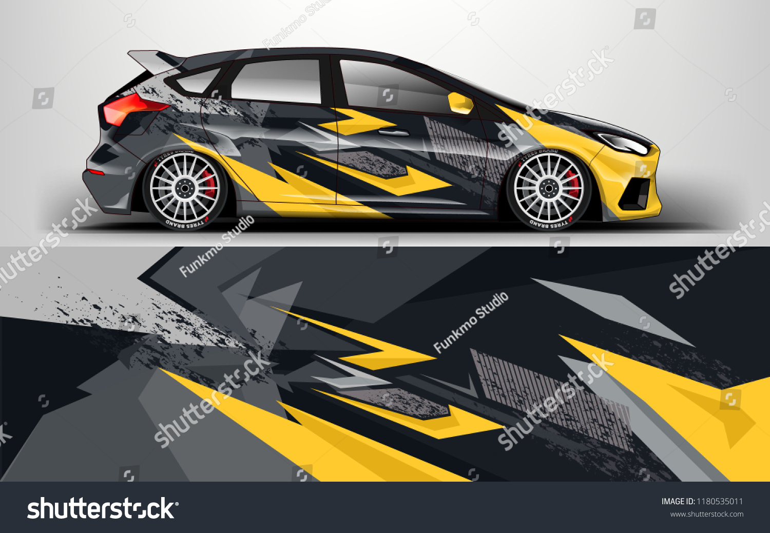 Racing Car Wrap. Decal, sticker abstrack strips