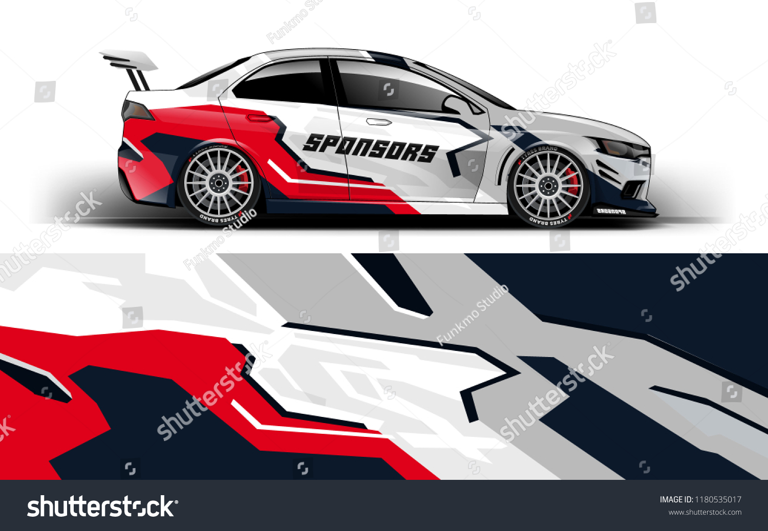 Racing Car Wrap. Decal, sticker abstrack strips