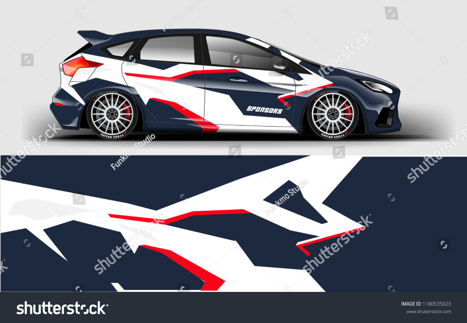 Racing Car Wrap. Decal, sticker abstrack strips
