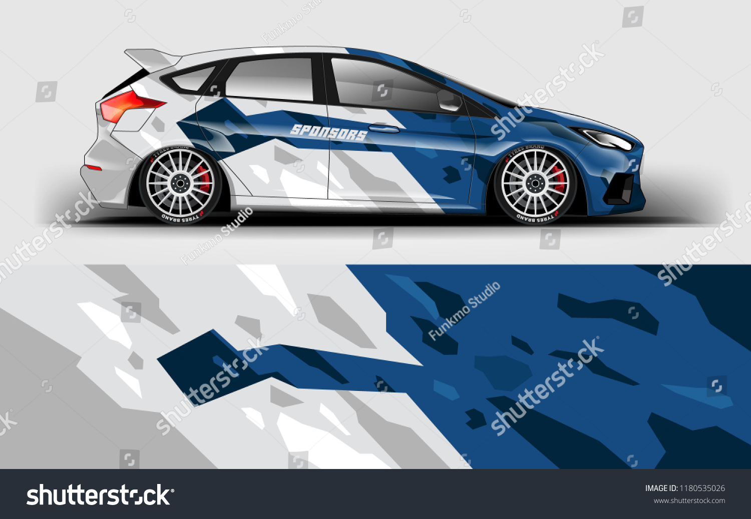 Racing Car Wrap. Decal, sticker abstrack strips