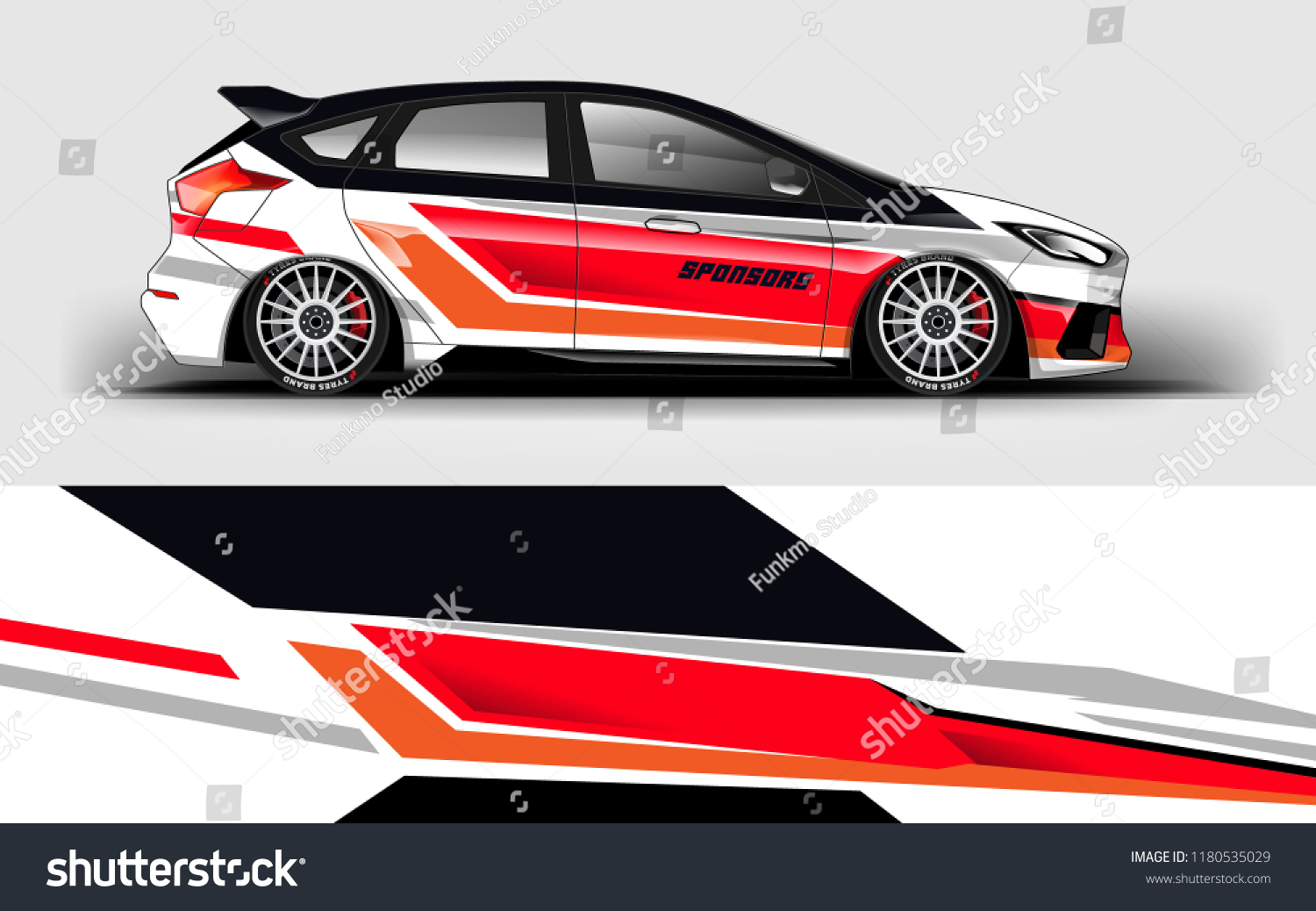 Racing Car Wrap. Decal, sticker abstrack strips