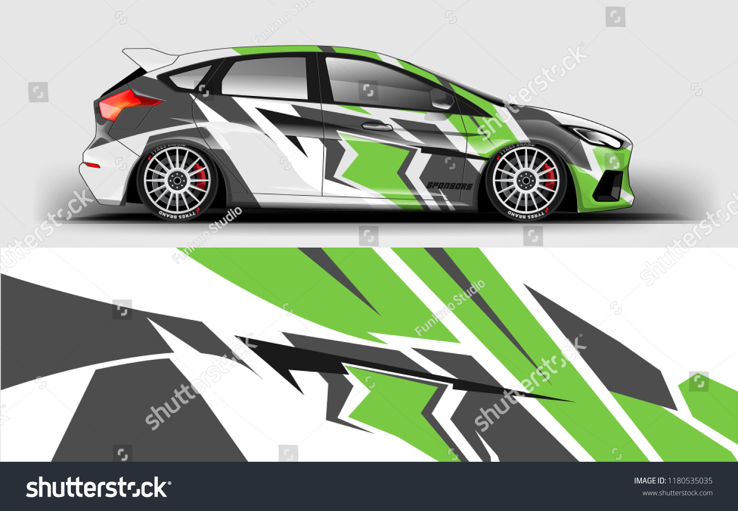 Racing Car Wrap. Decal, sticker abstrack strips