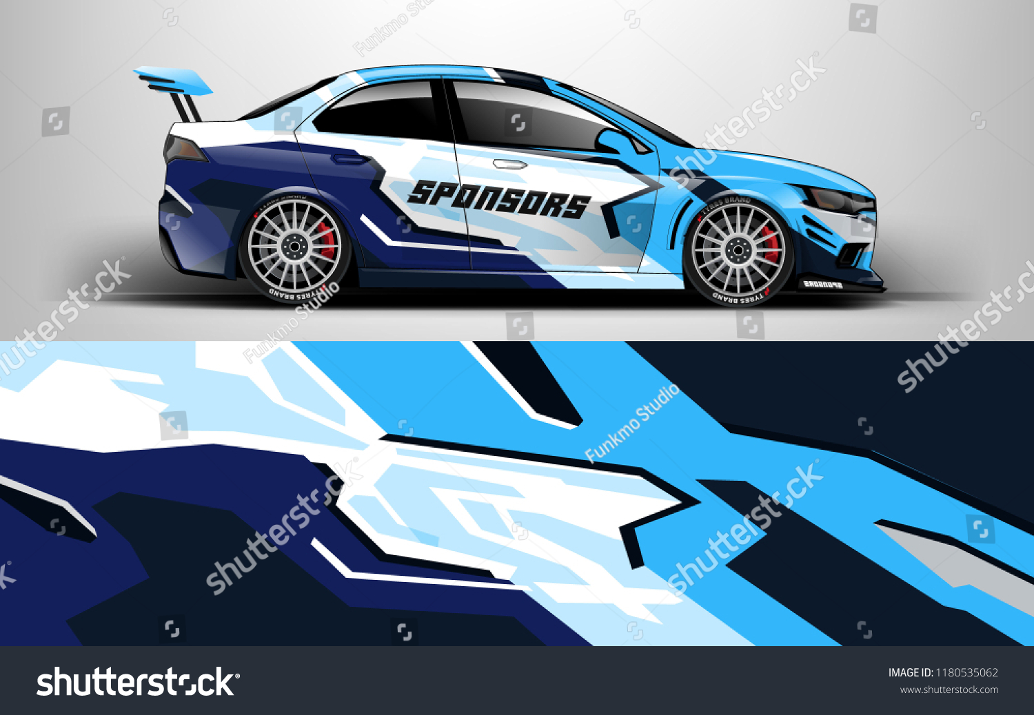 Racing Car Wrap. Decal, sticker abstrack strips