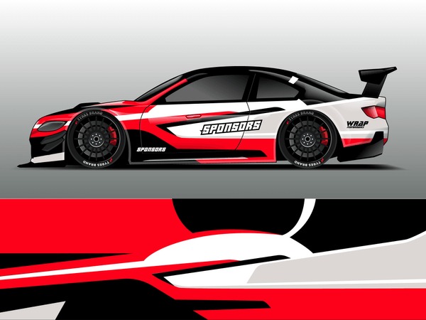 hyper car wrap design. abstract racing wrap design.