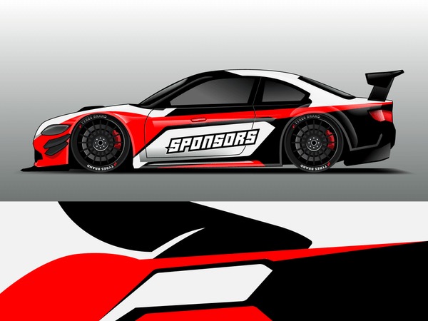 hyper car wrap design. abstract racing wrap design.